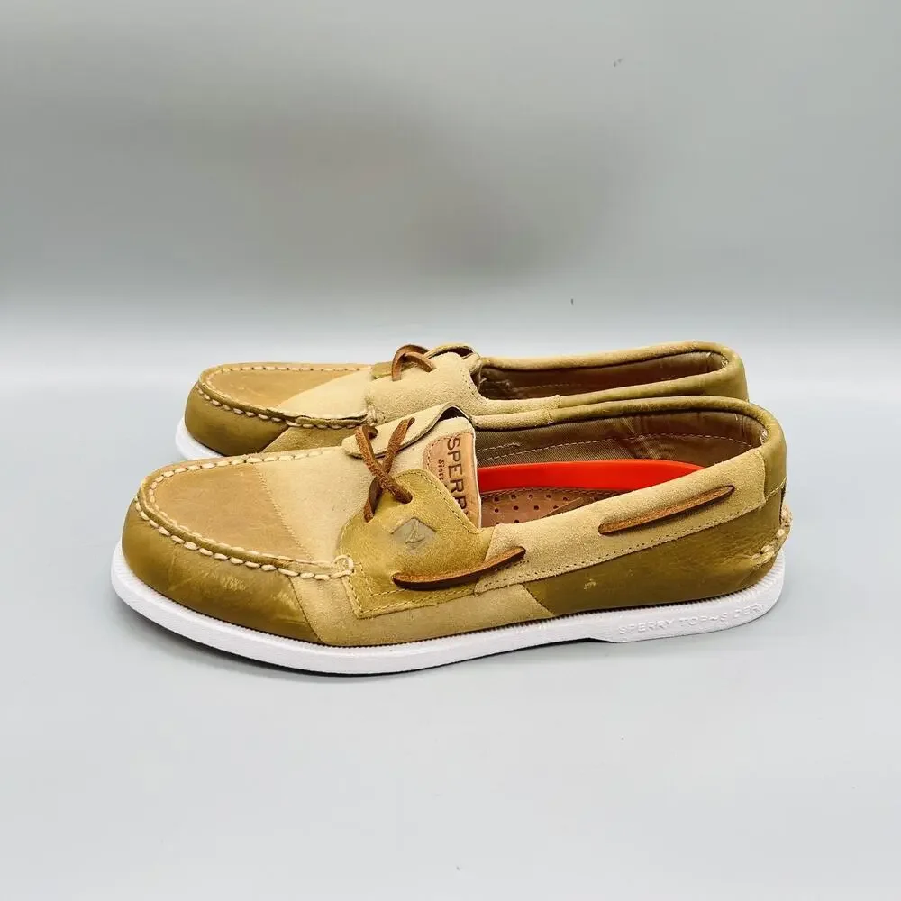 Sperry Shoes Mens 9 Brown Leather Top Sider Boat Moc Toe Casual Comfort Nautical